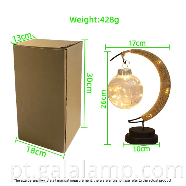 Lâmpada de lua 3D encantada com luzes estrela azul cintilantes